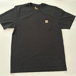 Carhartt Black Short Sleeve Front Pocket Crew Neck Back Fishing T-Shirt Large